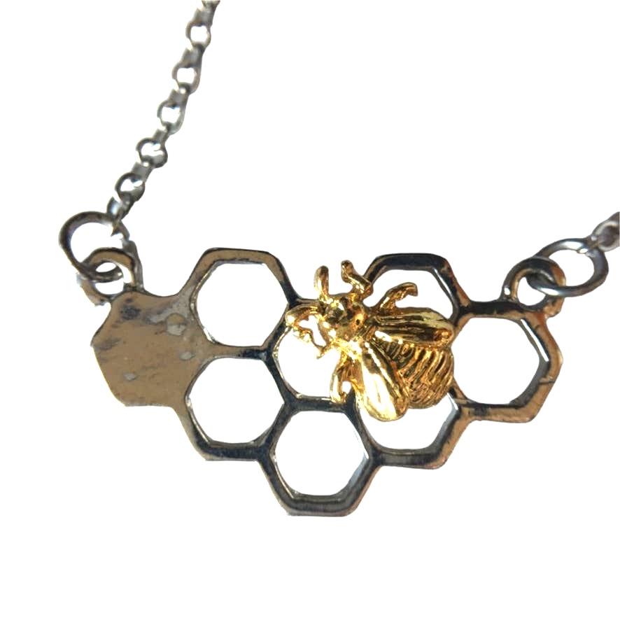 Bee And Honecomb Gold- And Silver- Tone Fashion Necklace 30$